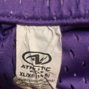 Two Athletic Works purple and pink shorts